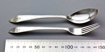 Cape Silver Lemoen Lepel and Konfyt Fork (Orange Spoon and Preserve Fork) - Pair, Johannes Combrink
